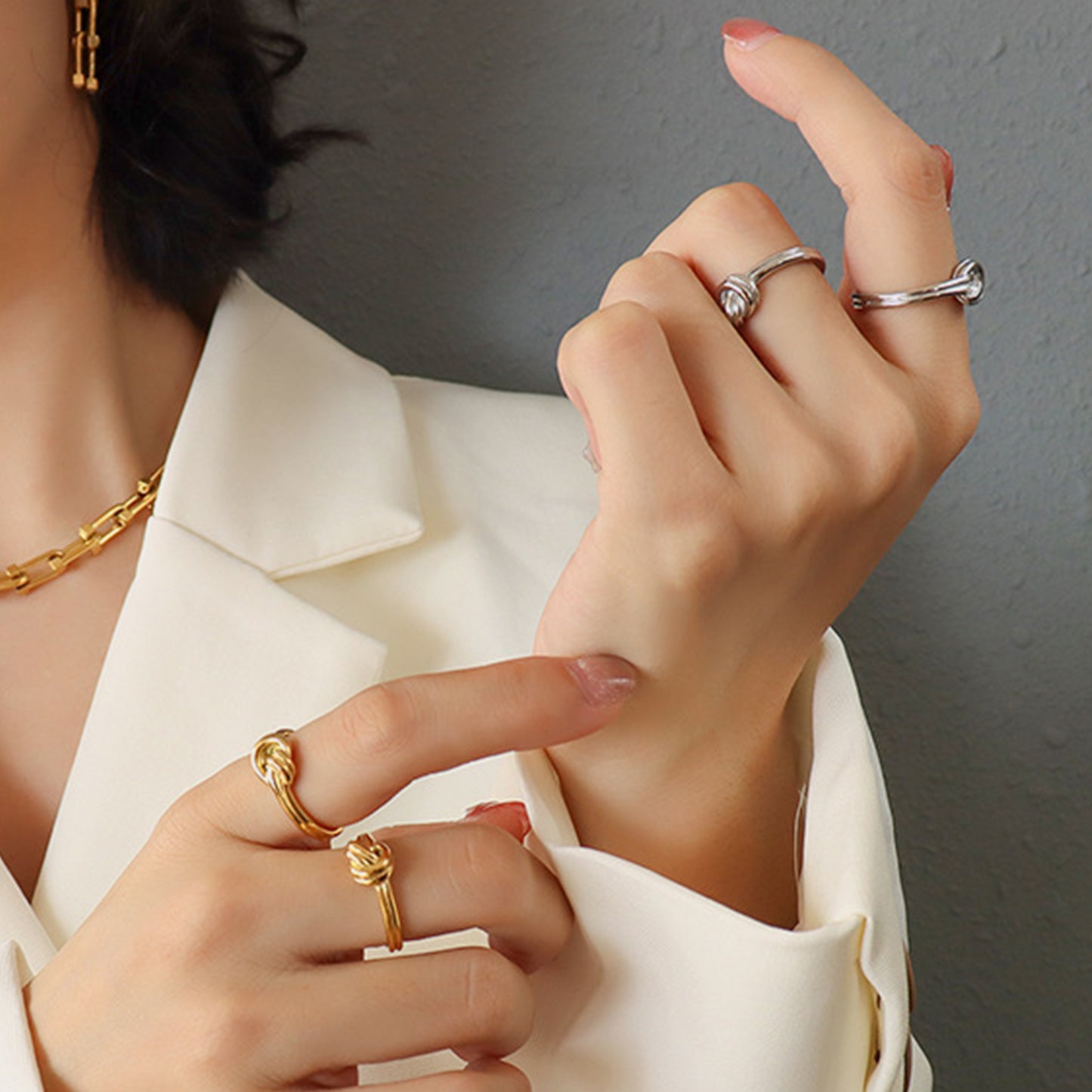 18k Gold/Silver Knot Ring