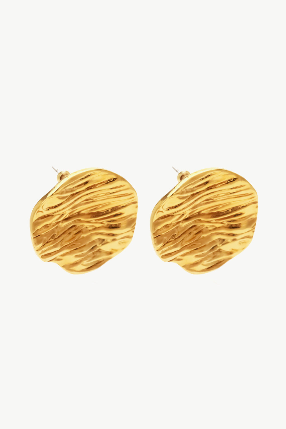 Gold Textured Stud Earrings