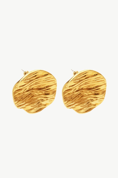 Gold Textured Stud Earrings