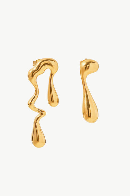 18K Gold Geometric Mismatched Earrings