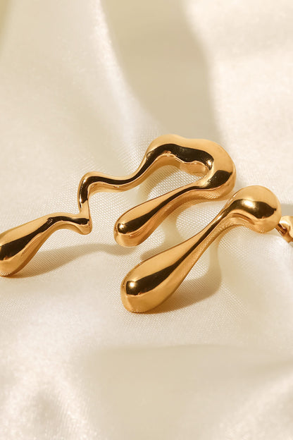 18K Gold Geometric Mismatched Earrings