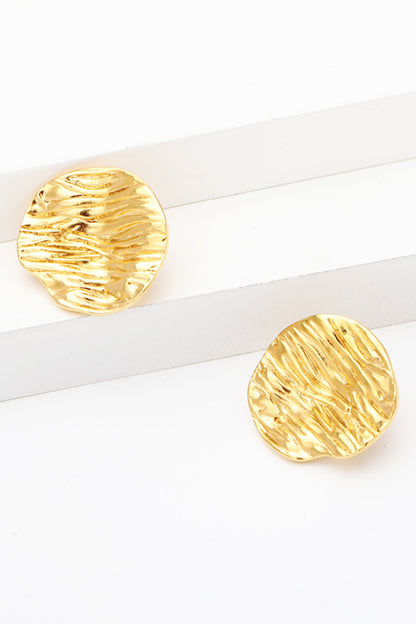 Gold Textured Stud Earrings