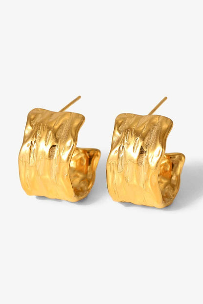 18K Gold C-Hoop Earrings