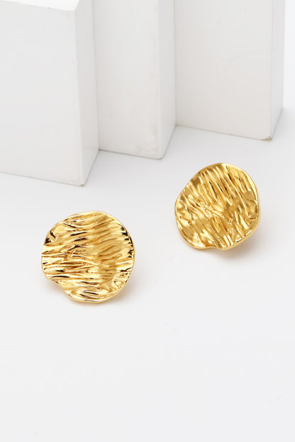 Gold Textured Stud Earrings